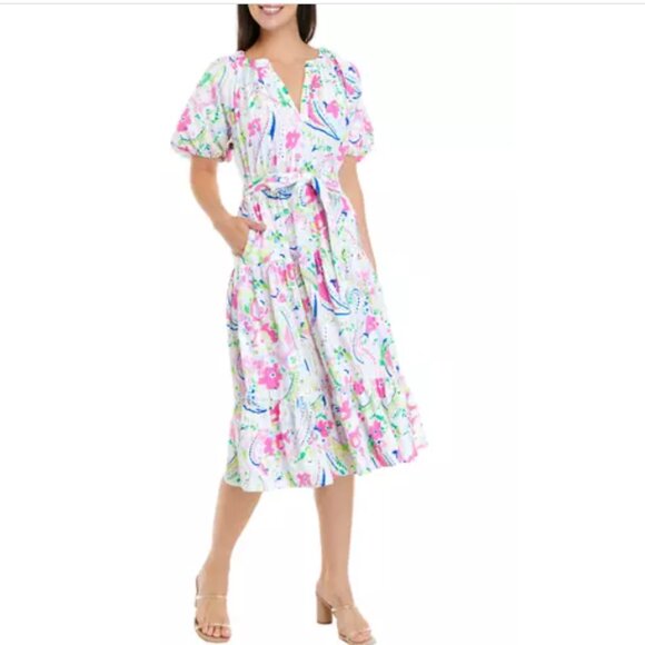 FLORAL PAISLEY DRESS SIZE 1X POCKETS CROWN AND IVY - Picture 1 of 15